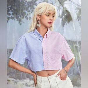 Color Block Drop Shoulder Shirt